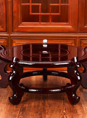 家居饰品泡酒瓶专用底座花瓶鱼缸雕刻工艺品摆饰托盘花盆景观架子