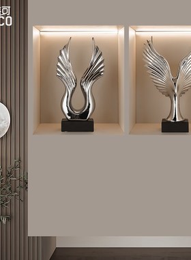 入门玄关设计级感电视柜现代风展示柜装饰品艺术工艺品