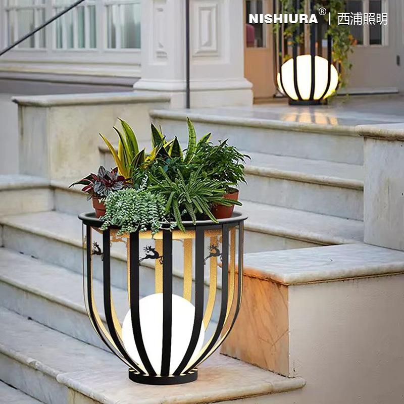 太阳能户外防水庭院灯草坪别墅露台花园灯落地室外简约花架景观灯 - 图1