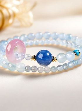 天然草莓晶手串叠戴双圈女款小众精致时尚显气质百搭收藏级