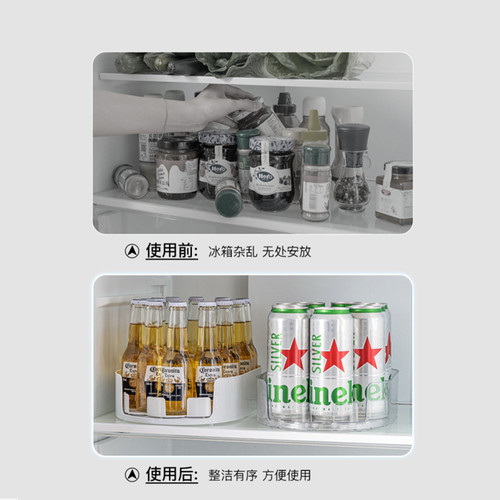 【可旋转置物架】冰箱饮料旋转盘收纳盒多功能油盐酱醋调味瓶架子 - 图0