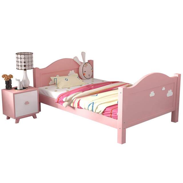 Children's furniture solid wood children's bed single 1.5 m 1.2 m boy and girl cartoon splicing bed environmentally friendly princess bed