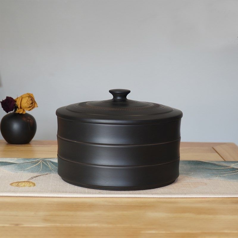 建水紫陶茶叶罐普洱茶饼盒全手工家用陶瓷空盒茶叶分层防潮收纳盒,淘宝优惠券,粉丝福利购,淘宝优惠卷