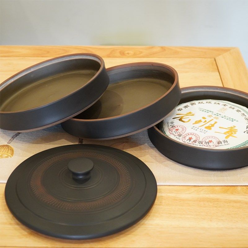 建水紫陶茶叶罐普洱茶饼盒全手工家用陶瓷空盒茶叶分层防潮收纳盒,淘宝优惠券,粉丝福利购,淘宝优惠卷
