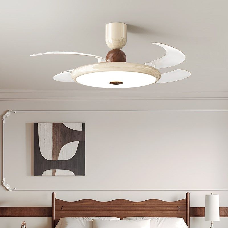 奶油风隐形风扇灯餐厅灯中古卧室电扇灯现代简约全光谱护眼吊扇灯,淘宝优惠券,粉丝福利购,淘宝优惠卷