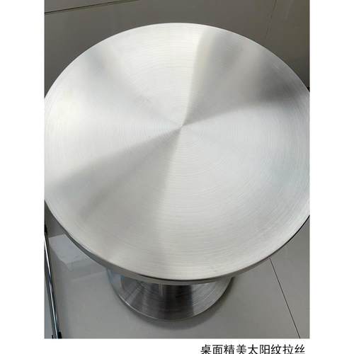 网红奶茶店咖啡厅圆形吧台桌透明亚克力椅不锈钢工业风实心小圆桌 - 图2