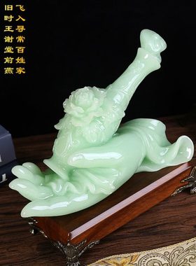 玉石佛手摆件观音如来佛手花瓶平安摆设书房电视酒柜玄关装饰礼品