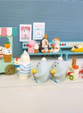日式猫ZAKKA雪猫冷饮店夏日雪糕冰淇淋车ins桌面装饰摆件