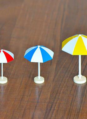 迷你太阳伞 浆小船船锚沙滩椅 海滩风景 苔藓微景观DIY摆件素材