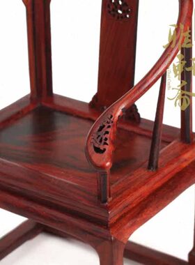 红木家居摆件 圈椅家具工艺品清明 皇宫酸枝微缩大红 模型家具