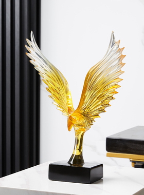 创意轻奢大鹏展翅摆件艺术抽象酒柜装F饰品办公室桌面客厅玄关摆