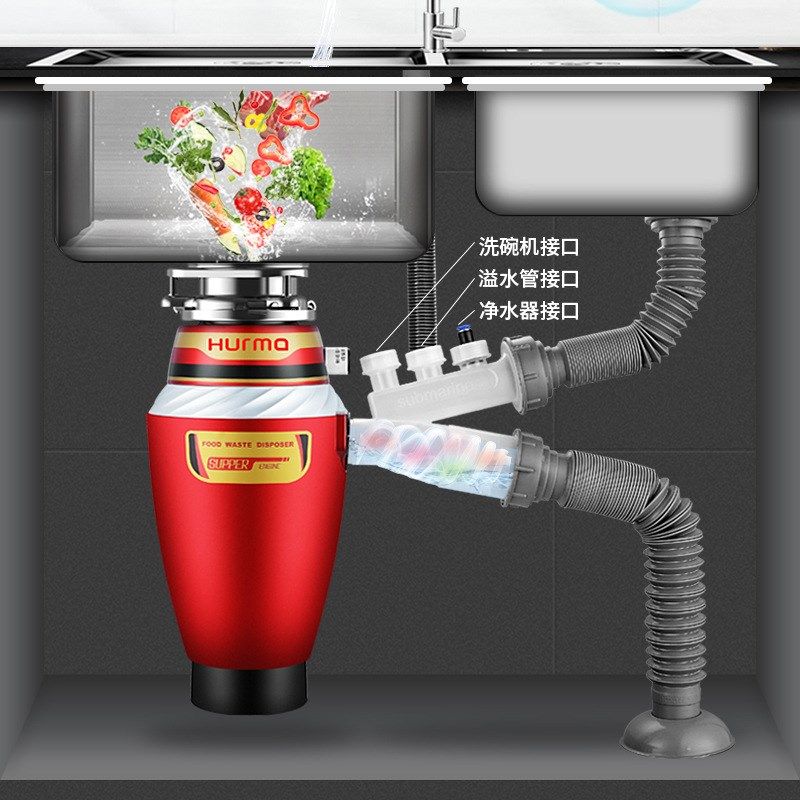 惠妈德国垃圾处理器无线开关家用厨房食物垃圾厨余粉碎机搅拌机,淘宝优惠券,粉丝福利购,淘宝优惠卷