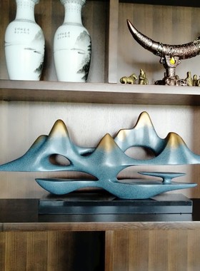 新中式摆件c玄关酒柜客厅摆设大气家居工艺礼品摆饰禅意假山家庭