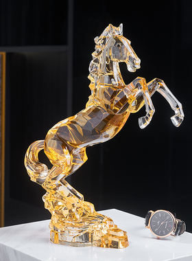 马到成功轻奢高档水晶摆件电视柜酒柜客厅家居R装饰品乔迁新居礼