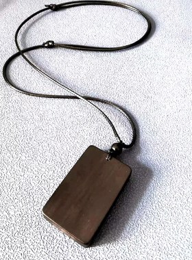 黑檀木无事牌红木紫檀桃木方牌定制刻M字图尺寸男女孩子礼物