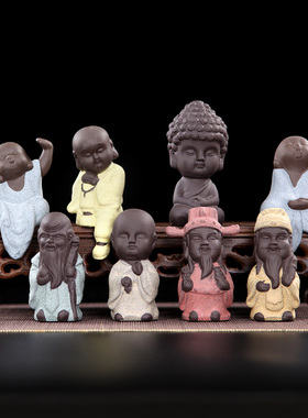 禅意小和a尚沙弥陶瓷家居饰品博古架工艺品客厅室内装饰创意小摆