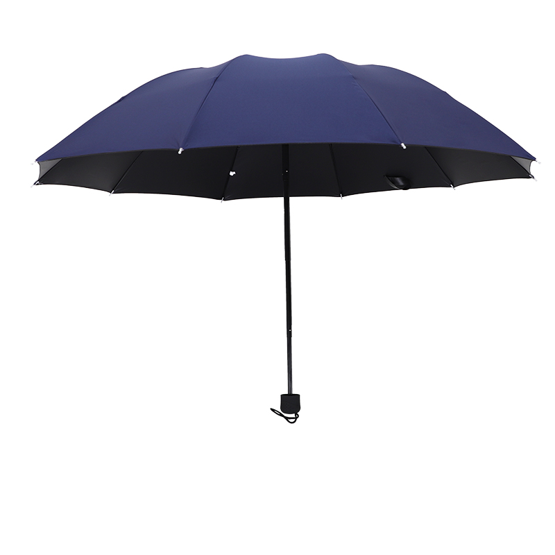 手动10骨黑g胶摺叠防晒遮阳伞105伞面直径加厚加固超大学生雨伞 - 图1
