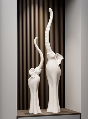 大象摆件高级感一对入户玄关装饰A客厅招财电视柜酒柜乔迁新居礼