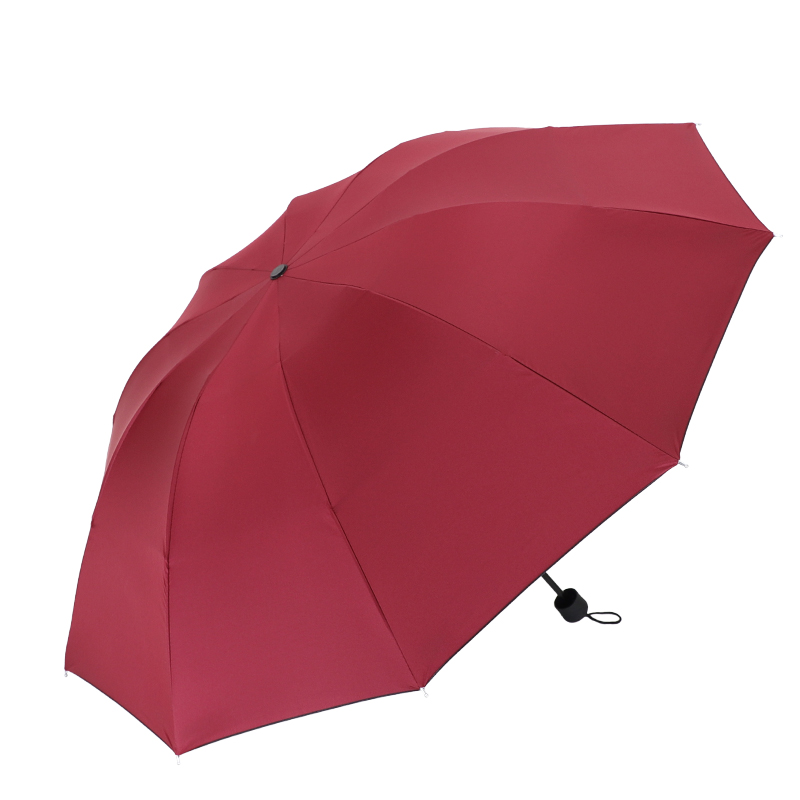 手动10骨黑g胶摺叠防晒遮阳伞105伞面直径加厚加固超大学生雨伞 - 图0