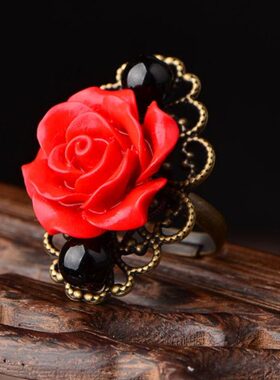 学生复古风个性可调节戒指食指饰品指环女民族风饰品潮首饰中国风