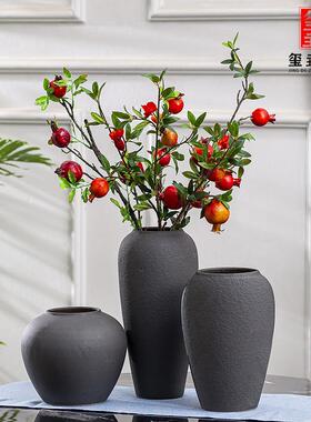陶瓷花摆件公室桌面装饰假花插花花器复古餐桌创意大花摆件