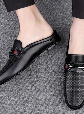 跨境Comfy Anti Odor Men's Solid Mule Shoes Non Slip Casual