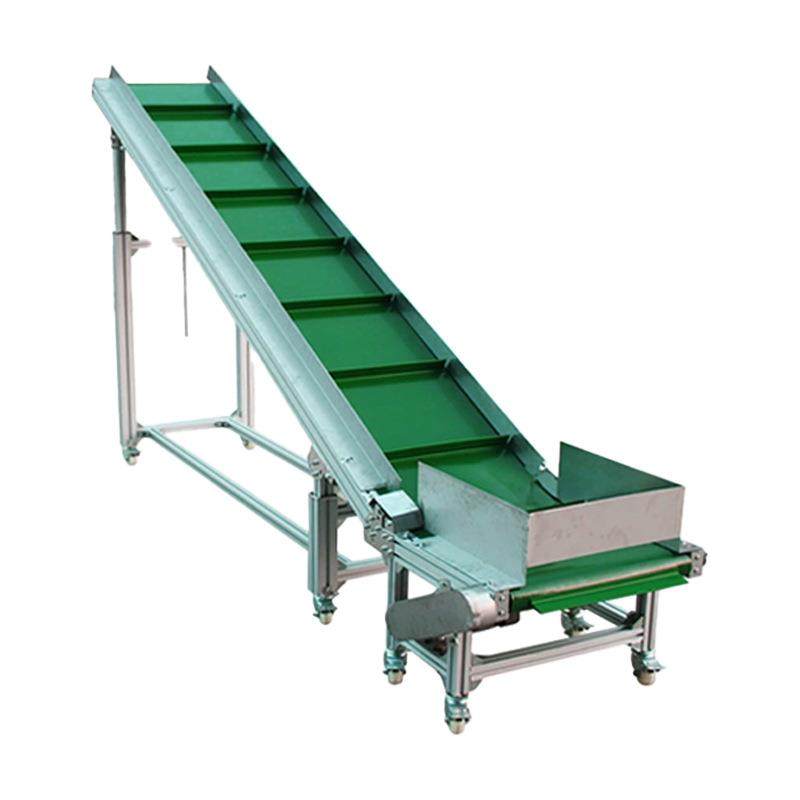 裙边挡板爬坡输送机来料提升上料机仓储物流搬卸货斜波传送带设备,淘宝优惠券,粉丝福利购,淘宝优惠卷