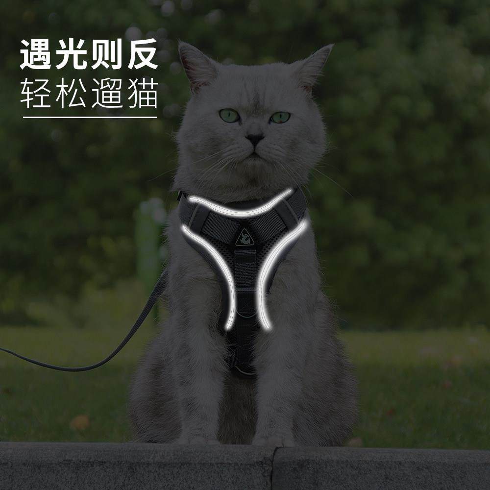 猫咪牵引绳防挣脱布偶猫背带蓝猫溜猫绳子猫咪外出专用遛猫绳透气,淘宝优惠券,粉丝福利购,淘宝优惠卷