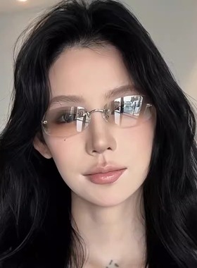 jennie同款无框浅水银色太阳镜