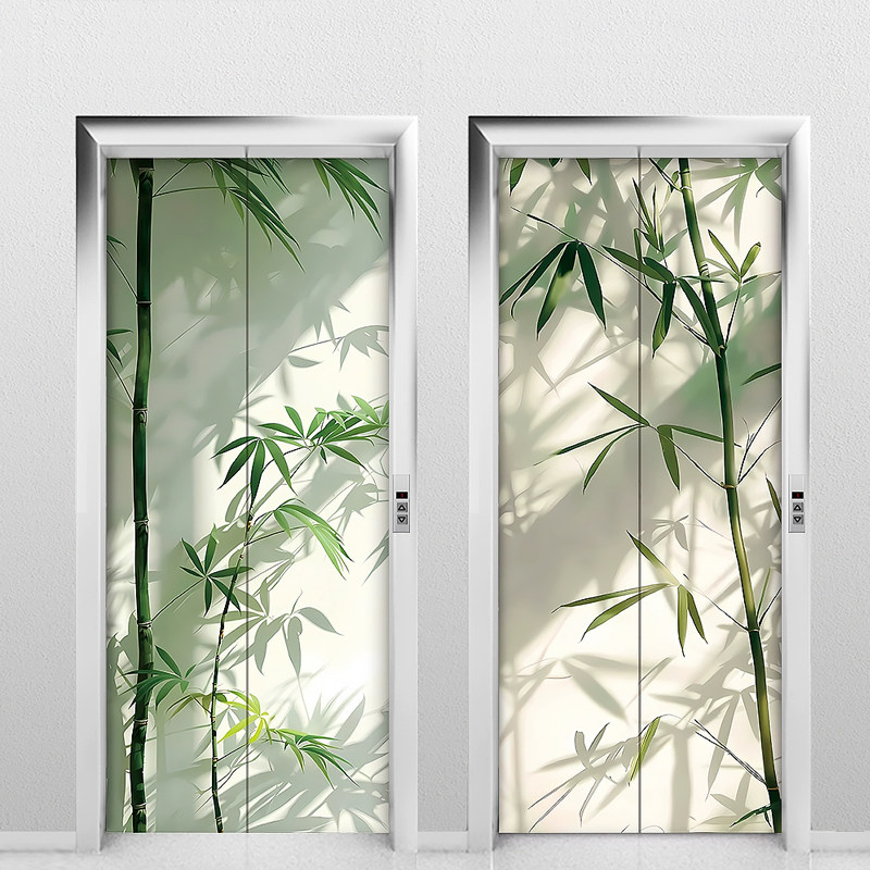 2026新款绿植入户电梯门贴纸装饰画高级感玄关风一梯一户自粘贴画,淘宝优惠券,粉丝福利购,淘宝优惠卷