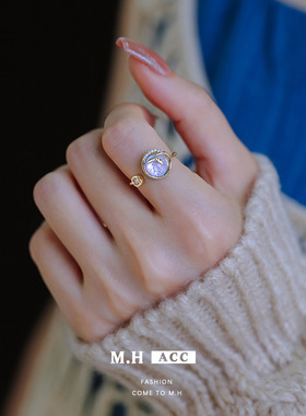 鱼头星星百搭甜美人鱼之泪戒指女生小众轻奢感个性官方正品礼物潮