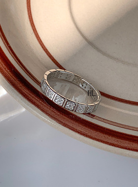 鱼头星星简约时尚食指戒S925纯银方形戒指女生韩版送女友表白礼物