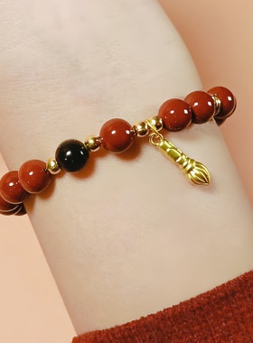 紫金砂圆珠金榜题名手串男女款