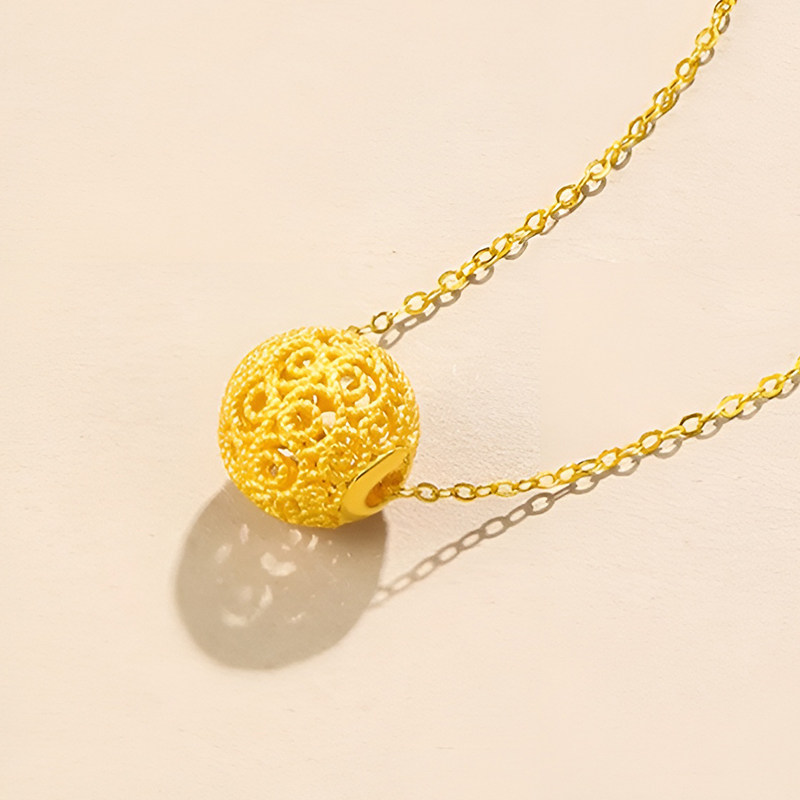 天美珠宝黄金转运珠999足金花丝绣球路路通吊坠生日礼物送老婆,淘宝优惠券,粉丝福利购,淘宝优惠卷