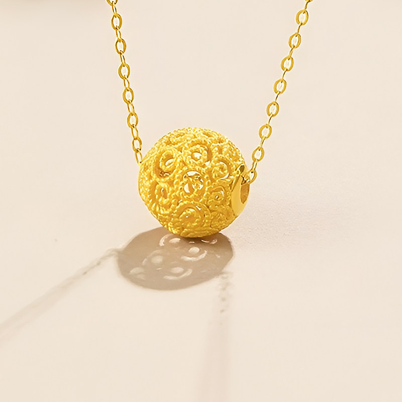 天美珠宝黄金转运珠999足金花丝绣球路路通吊坠生日礼物送老婆,淘宝优惠券,粉丝福利购,淘宝优惠卷