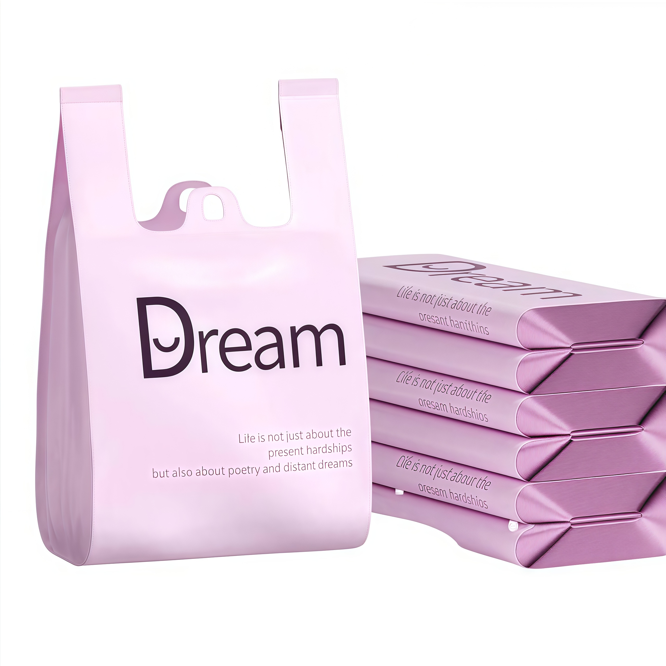 紫色梦想全新简约背心垃圾袋手提式加厚厨房垃圾袋超市购物环保袋 - 图3