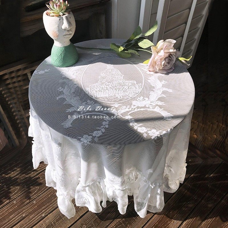 法式浪漫荷叶边经编蕾丝纱防尘装饰桌布茶几布四种图案成品,淘宝优惠券,粉丝福利购,淘宝优惠卷