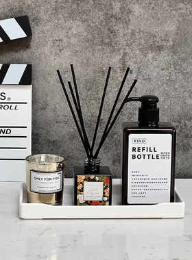 样板间卫生间浴室柜洗手台洗漱装托盘香薰饰品酒店民宿软装