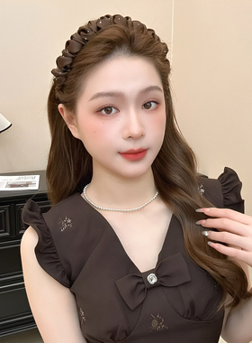 缎面满天星发箍高颅顶显脸小防滑带齿梳头箍防滑外带洗脸压发卡女