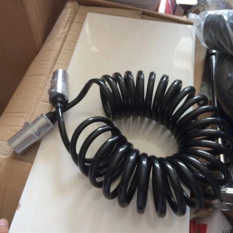 加长大圈汽车挂车线半挂车连接线七芯螺旋线总成挂车七孔电线铝头 - 图0