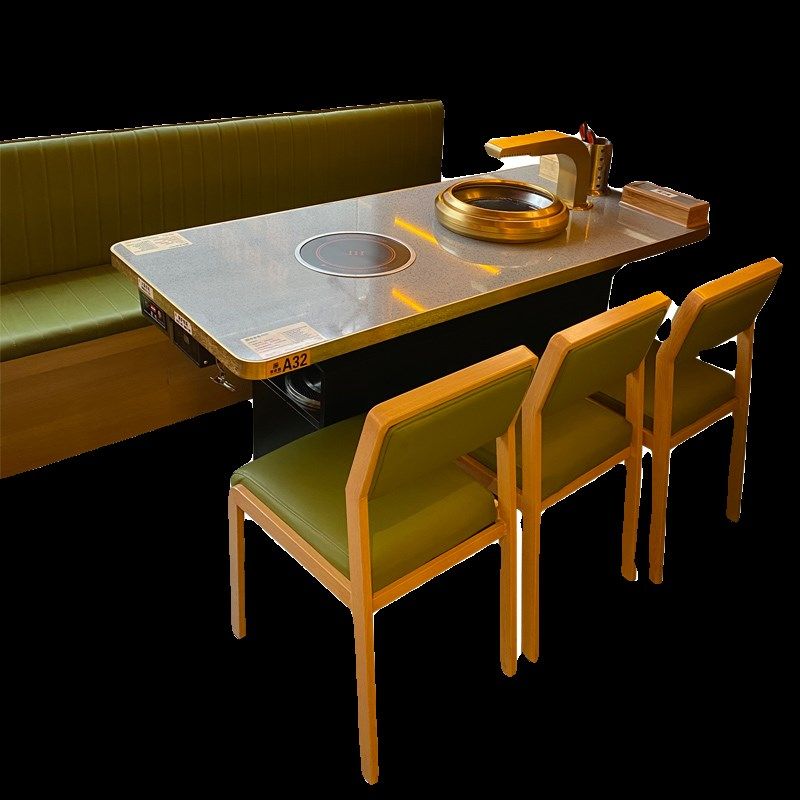 大理石火锅桌子电磁炉一体商用无烟火锅店烤涮韩式自助烤肉桌定制,淘宝优惠券,粉丝福利购,淘宝优惠卷