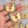 Qingdao export niche natural turquoise beads adjustable necklace gold wire rope bracelet ring earrings set
