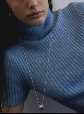 青岛出口ins小众设计金银撞色小珠子项链女铜镀18k金冷淡风简约