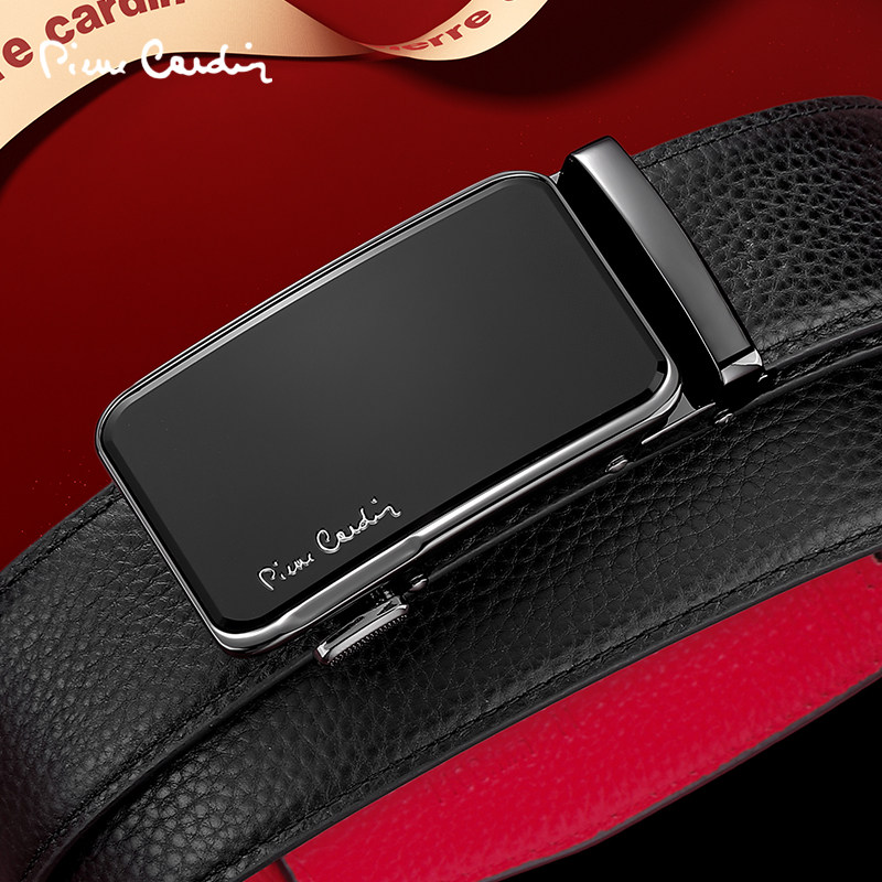 【本命年】皮尔卡丹正品皮带男款真皮红腰带男士裤带结婚新年礼物