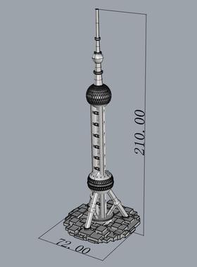 东方明珠模型现代简约上海定制礼品旅游纪念品3D打印建筑工艺品