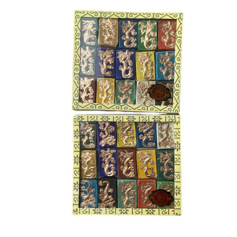 安徽十五彩盒装墨条墨块龙徽龙纹墨 书法国画牡丹练习墨锭盒墨块 - 图3