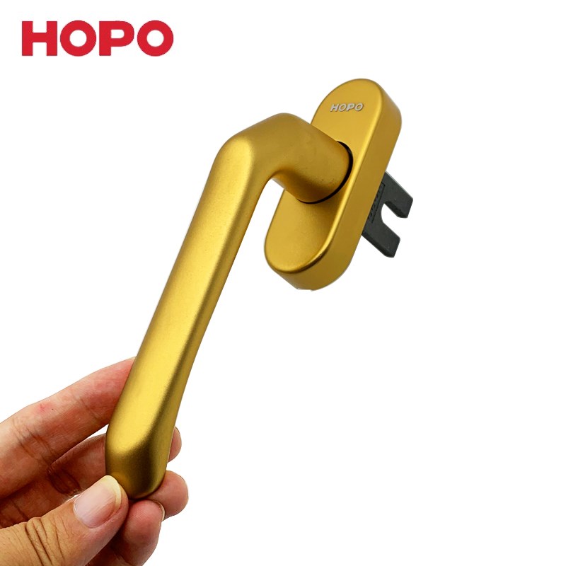 HOPO好博金色纱窗把手断桥铝合金窗户拨叉执手孔距55窗执手拉手 - 图2