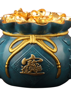 福禄有余钱袋黄铜米缸聚宝盆招财工艺铜制品客厅摆设聚财