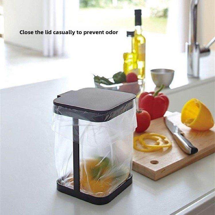 桌面迷你垃圾桶翻盖铁垃圾袋架家庭厨房台面办公室餐桌储物篮,淘宝优惠券,粉丝福利购,淘宝优惠卷