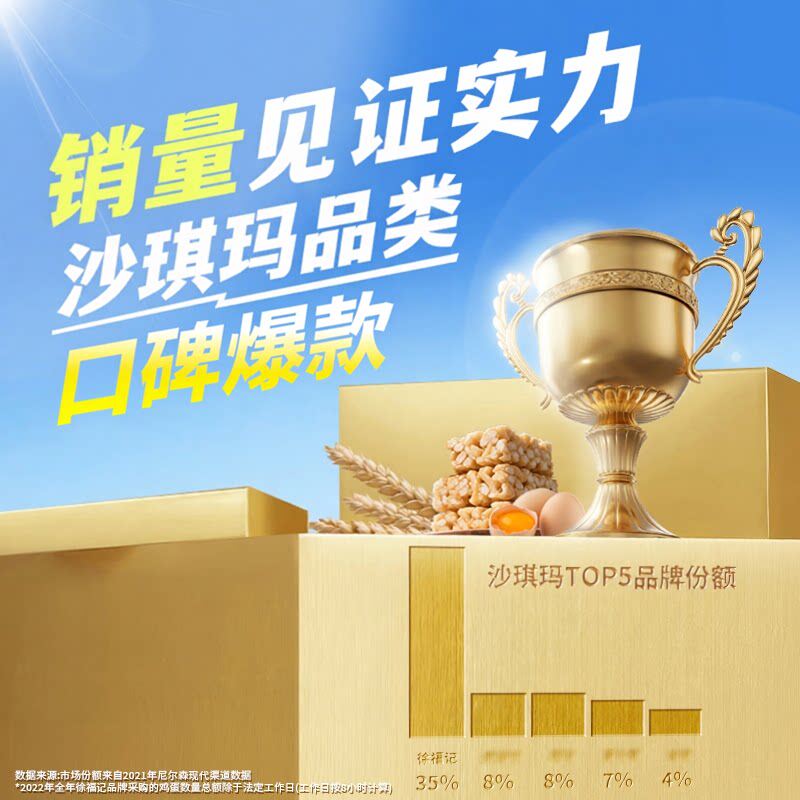 徐福记沙琪玛【松软蛋黄318g】共12枚